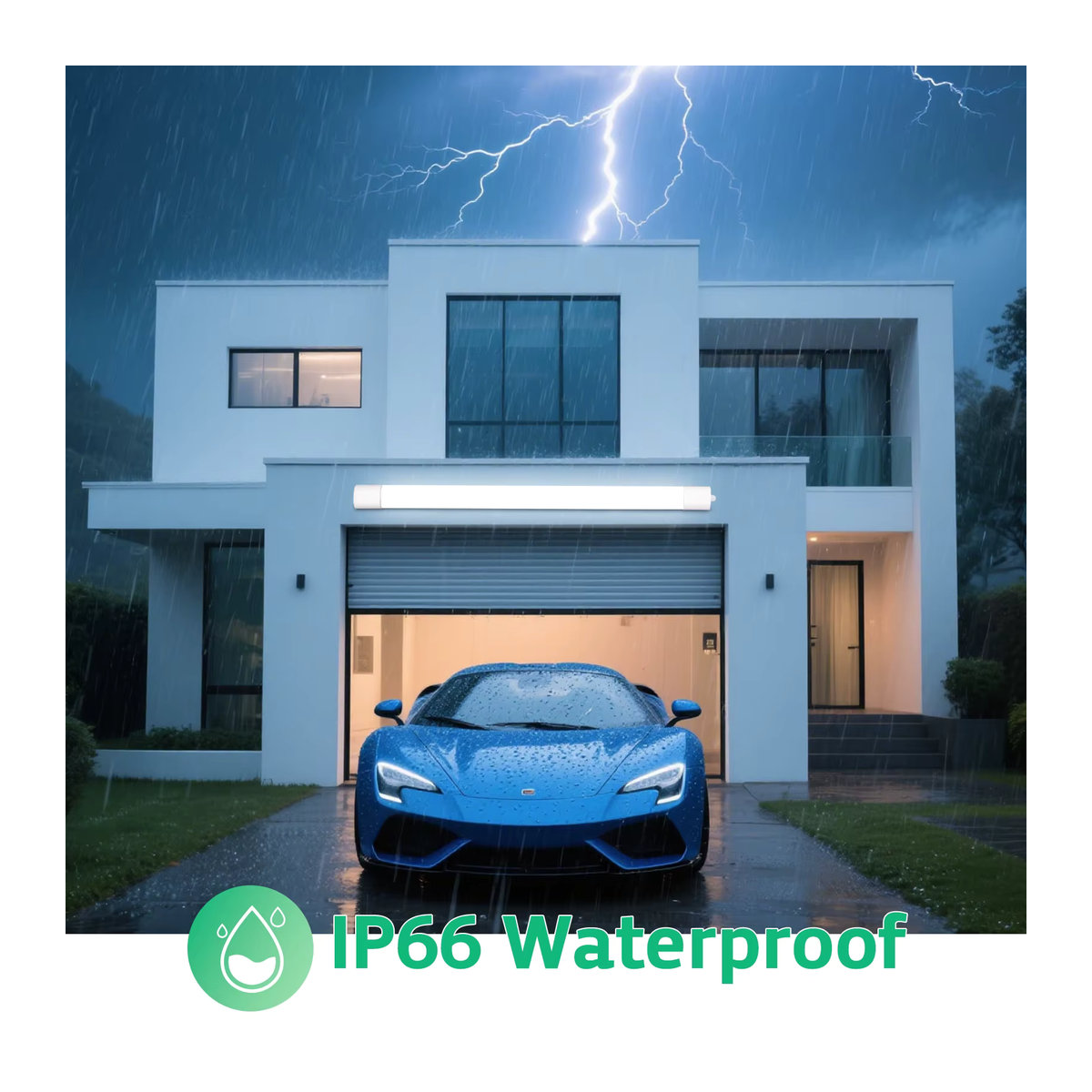 Oraymin LED-Röhrenleuchte Deckenlampe in Weiß, 45W, 4950LM, Neutralweiß, IP66 Wasserdicht, 150cm - Bild 2