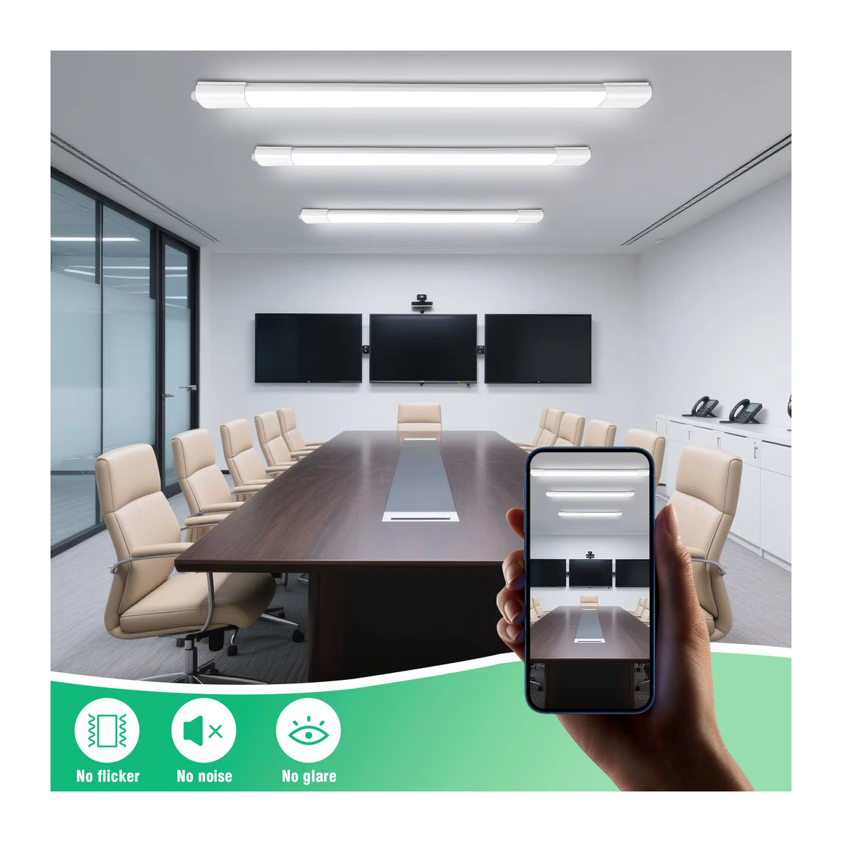 Oraymin LED-Röhrenleuchte Deckenlampe in Weiß, 45W, 4950LM, Neutralweiß, IP66 Wasserdicht, 150cm - Bild 4