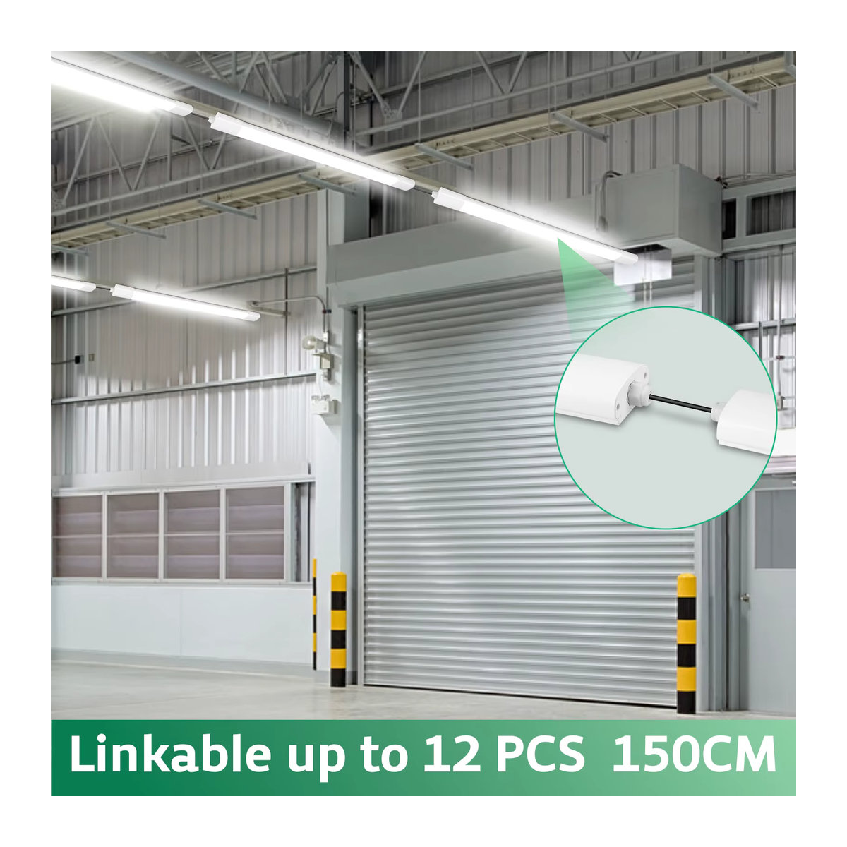 Oraymin LED-Röhrenleuchte Deckenlampe in Weiß, 45W, 4950LM, Neutralweiß, IP66 Wasserdicht, 150cm - Bild 5