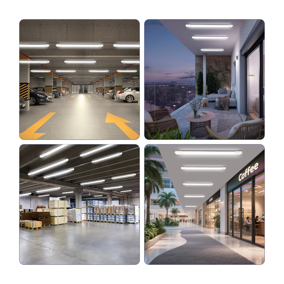 Oraymin LED-Röhrenleuchte Deckenlampe in Weiß, 45W, 4950LM, Neutralweiß, IP66 Wasserdicht, 150cm - Bild 6