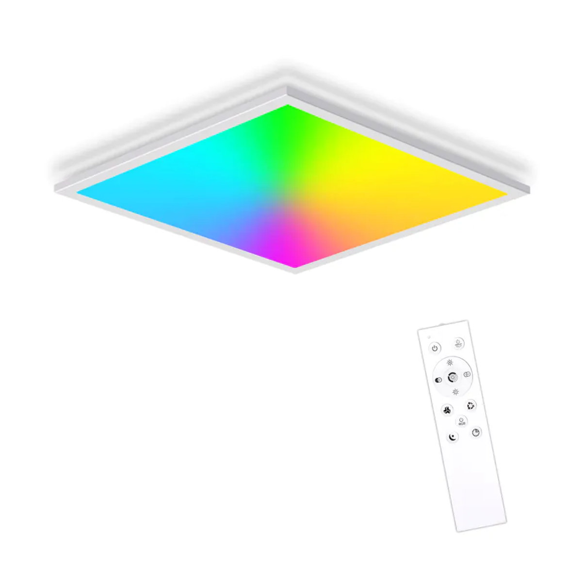 Oraymin RGB-LED-Deckenlampe, dimmbares quadratisches Deckenpaneel mit Fernbedienung, 28 W, B/B/H: 45 x 45 cm, Farbtemperatur 3000 K–6500 K, Bunt - Bild 7