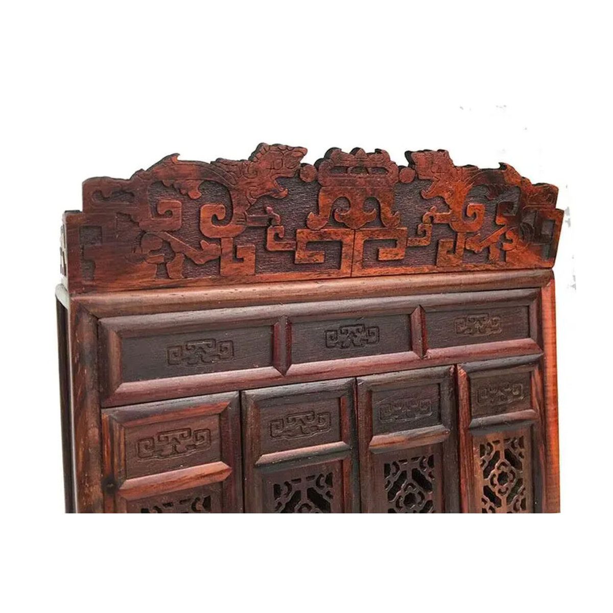 Orientalischer Buddha-Altar Butsudan Schrein aus Holz in Braun als tragbare Zen-Gebetsdekoration - Bild 4