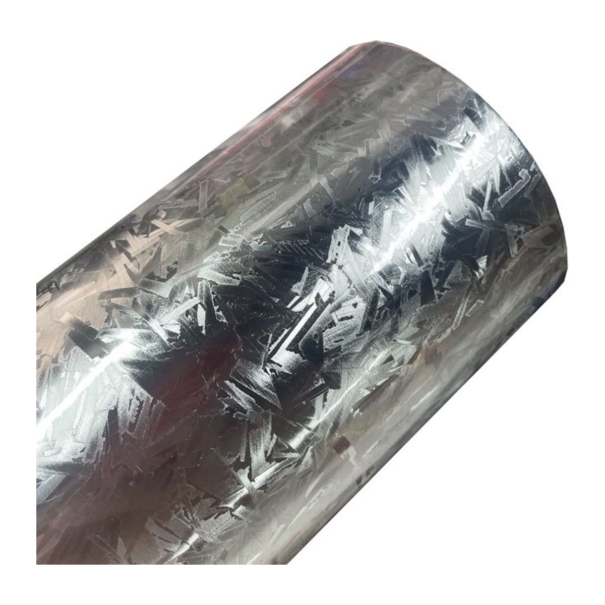 ORINOWRAPS Carbon-Vinylfolie in Silber mit geometrischem Design und glänzender Chrom-Optik für die Fahrzeugfolierung - Bild 1