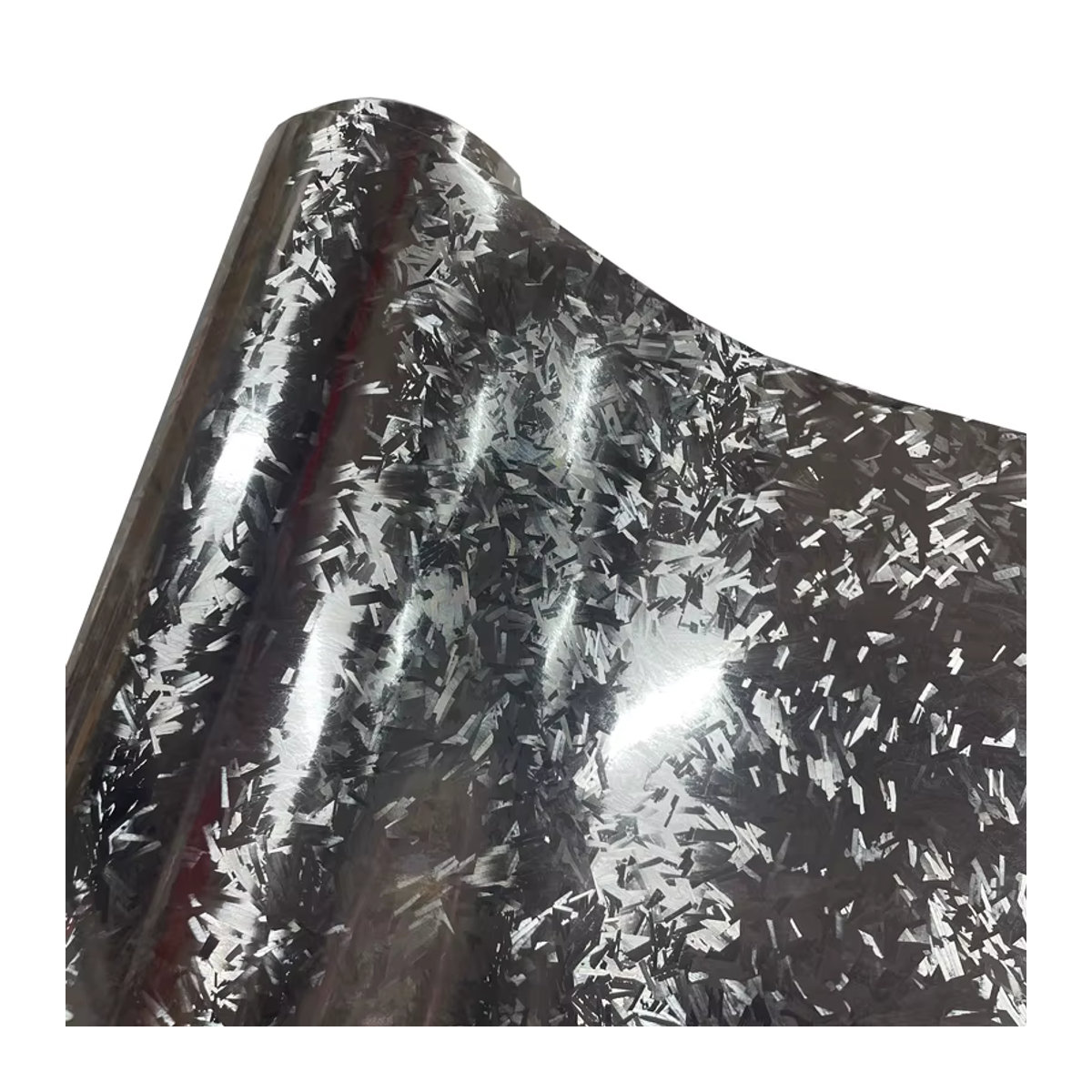 ORINOWRAPS Carbon-Vinylfolie in Silber mit geometrischem Design und glänzender Chrom-Optik für die Fahrzeugfolierung - Bild 3
