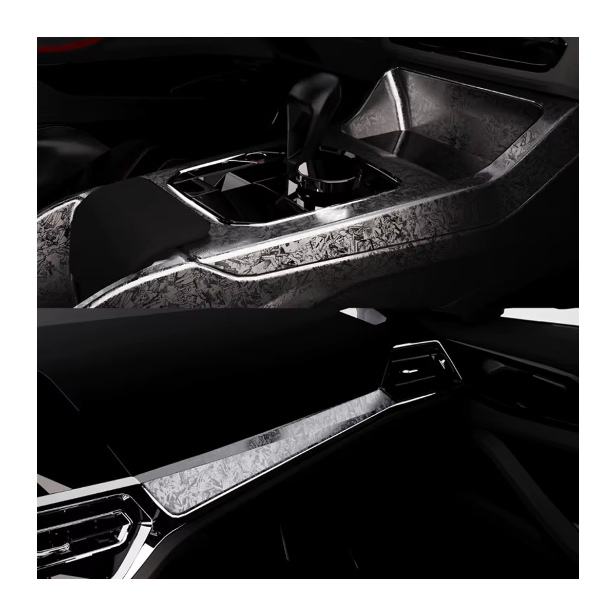 ORINOWRAPS Carbon-Vinylfolie in Silber mit geometrischem Design und glänzender Chrom-Optik für die Fahrzeugfolierung - Bild 5