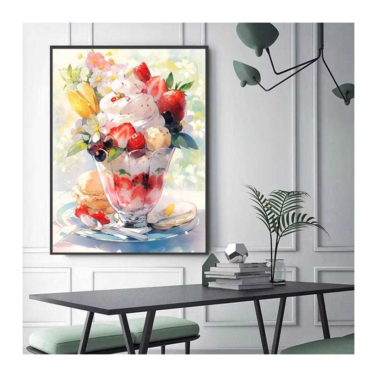 Ornasist DIY Diamond Painting Set Motiv Obst Tasse und Kuchen in Mehrfarbig, Quadratisch, Wandmontiert - Bild 2