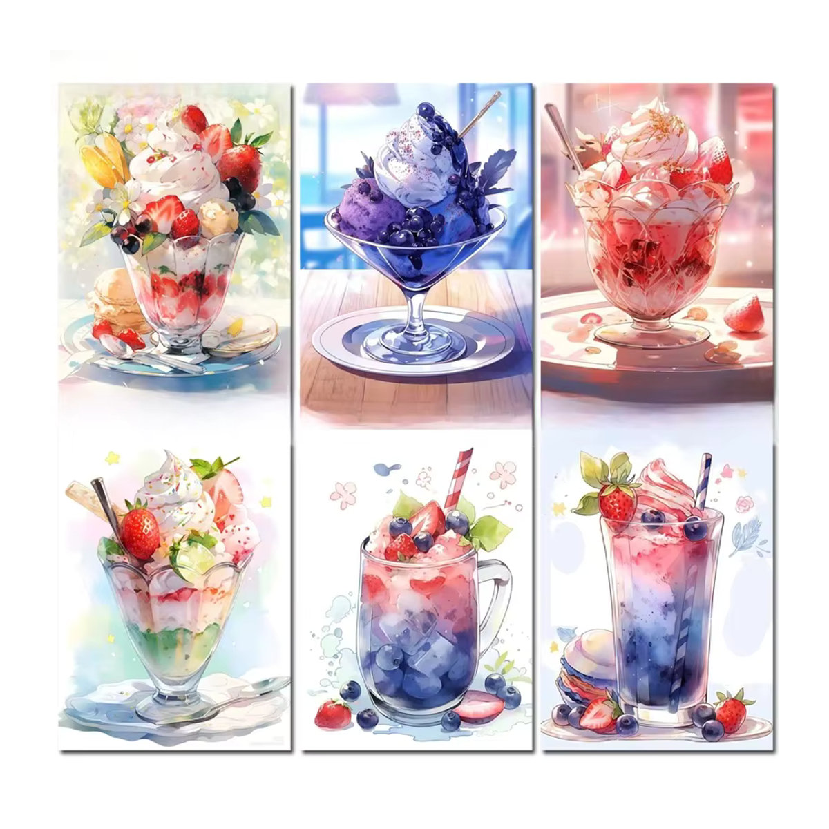 Ornasist DIY Diamond Painting Set Motiv Obst Tasse und Kuchen in Mehrfarbig, Quadratisch, Wandmontiert - Bild 3