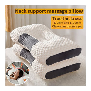 Orthopädisches MOYU Nackenkissen aus Sojabohnenfaser für SPA-Massage und besseren Schlaf in Blau oder Weiß