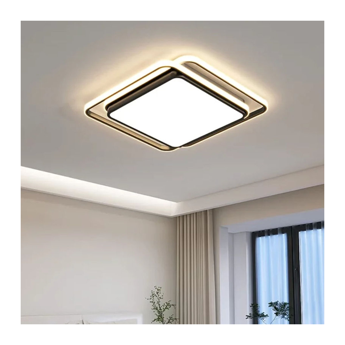 OSABO LED Kronleuchter im modernen skandinavischen Design für Wohnzimmer, Schlafzimmer und Esszimmer in Schwarz/Weiß - Bild 1