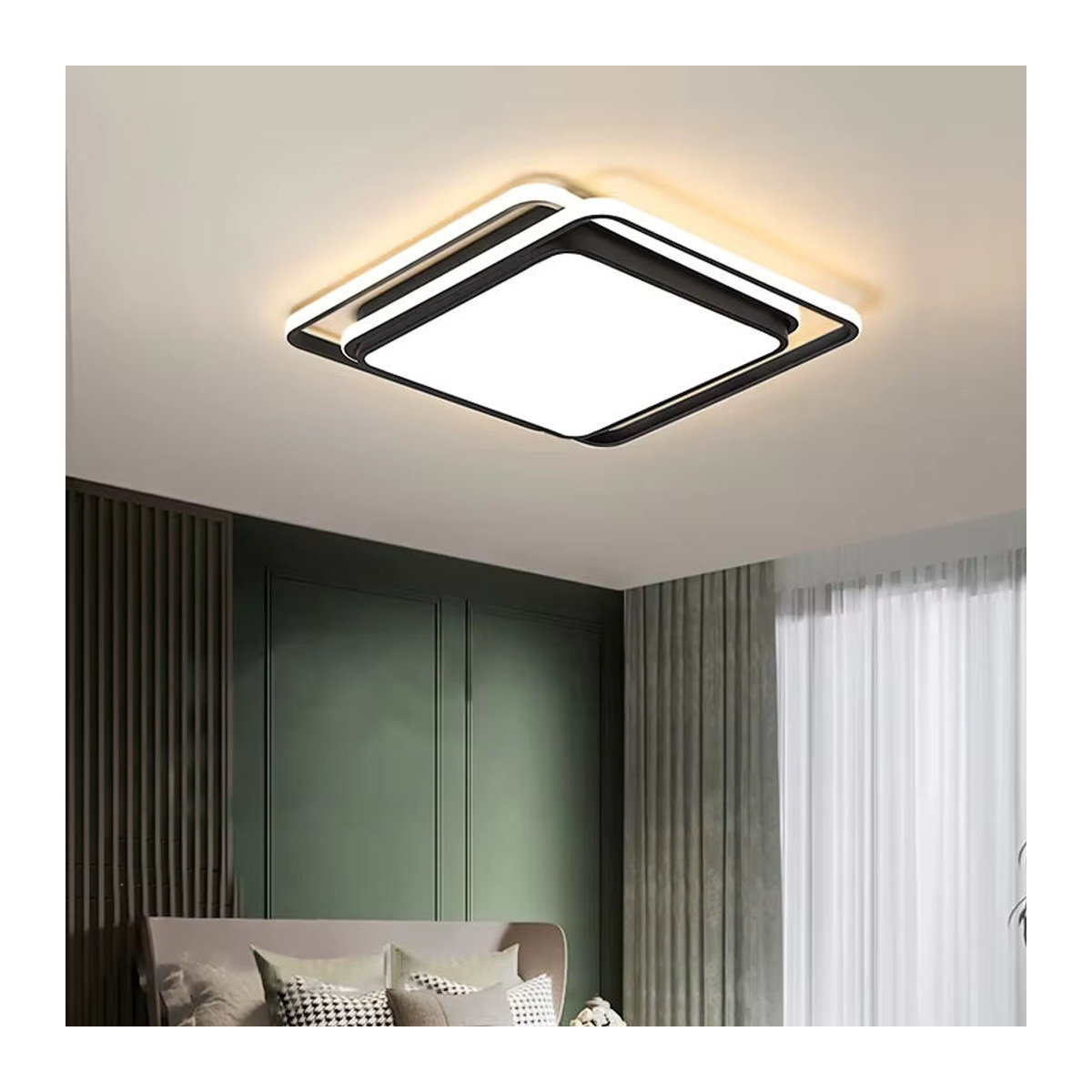 OSABO LED Kronleuchter im modernen skandinavischen Design für Wohnzimmer, Schlafzimmer und Esszimmer in Schwarz/Weiß - Bild 2