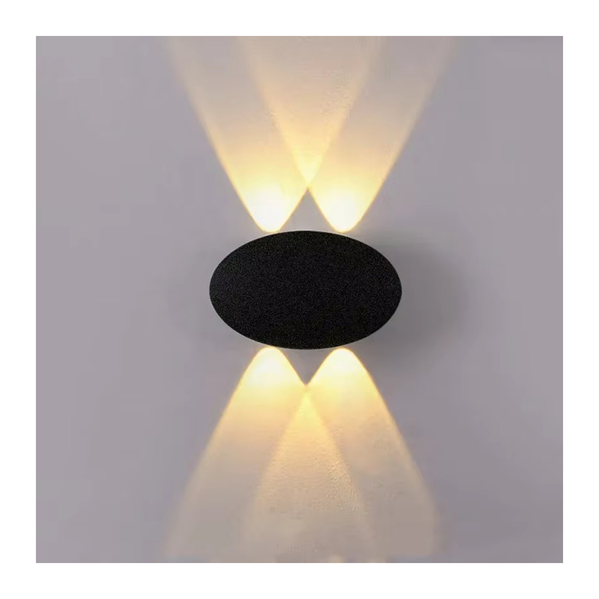 OSABO Moderne LED Wandleuchte Oval IP65 Wasserdicht Schwarz Warmweiß 4W - Bild 3