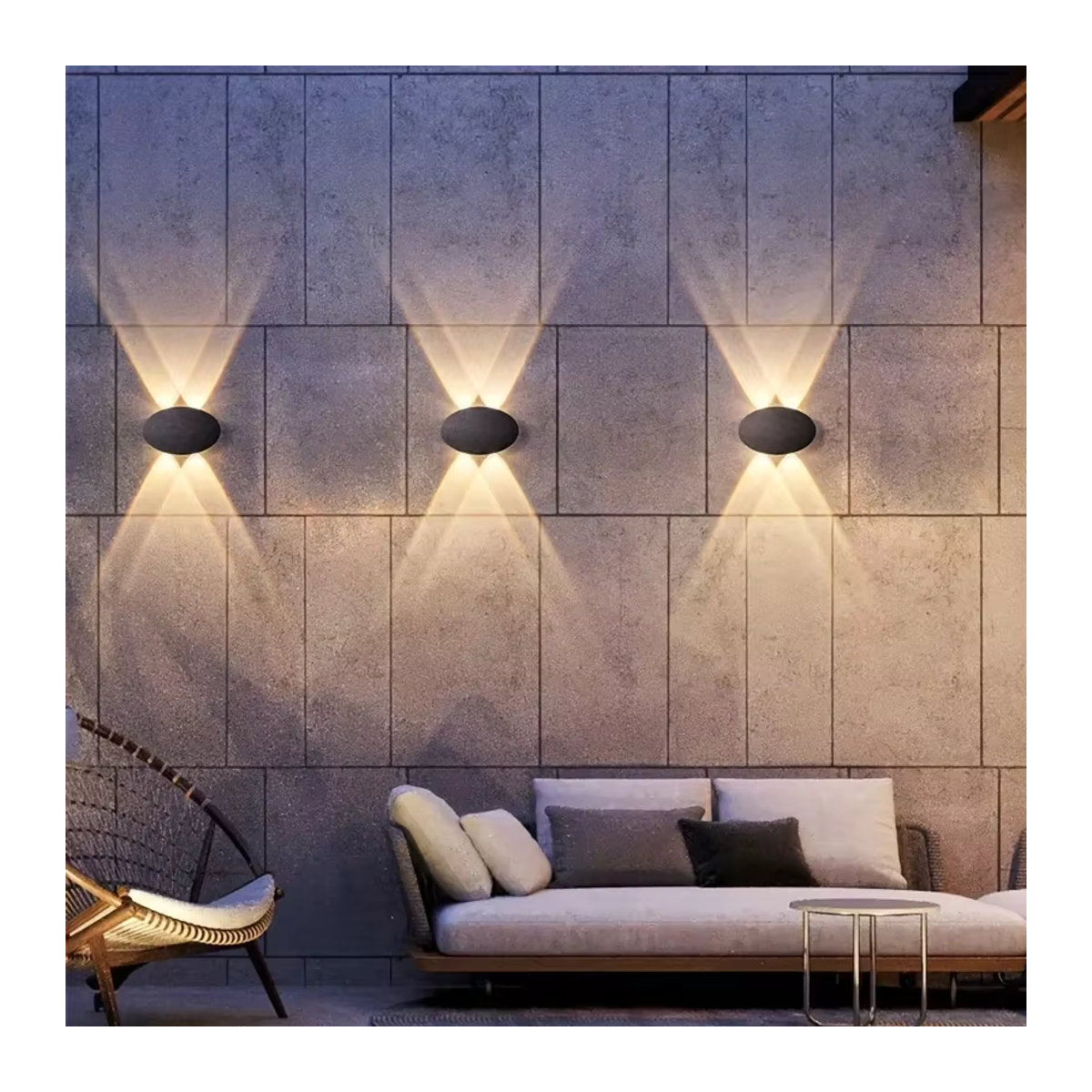 OSABO Moderne LED Wandleuchte Oval IP65 Wasserdicht Schwarz Warmweiß 4W - Bild 4