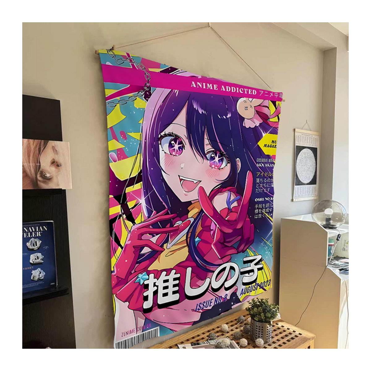 Oshi No Ko Wandteppich Potdemiel Japan Anime Kunstdruck im Bohemian Mandala Design, mehrfarbig, B/H: 140 x 140 cm - Bild 1
