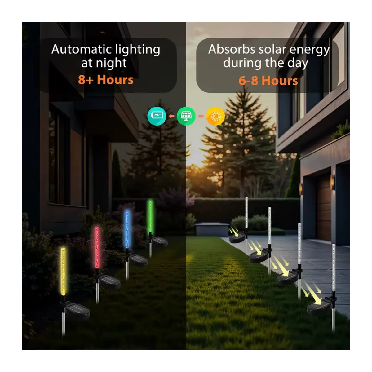 OSIDEN Solar Gartenleuchte RGB Blasen Stick Wasserdicht Outdoor Dekolicht Bunt - Bild 3