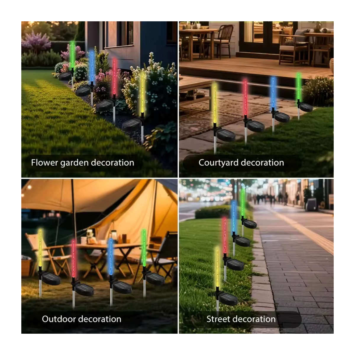 OSIDEN Solar Gartenleuchte RGB Blasen Stick Wasserdicht Outdoor Dekolicht Bunt - Bild 6