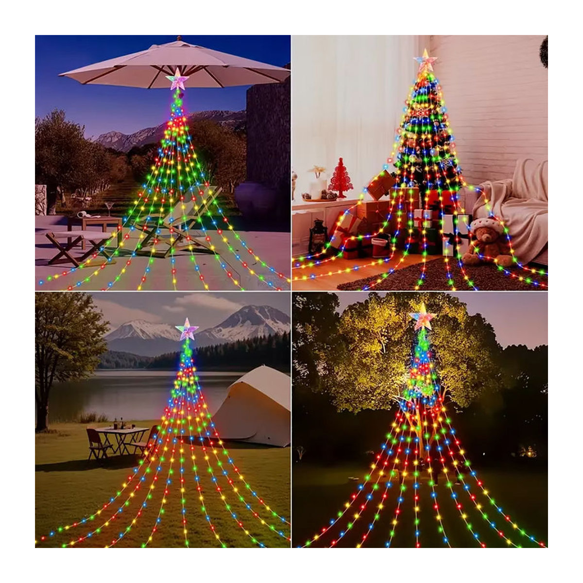 OSIDEN Solar LED Pentagramm Lichterkette für Outdoor und Weihnachten mit 8 Modi, Wasserdicht, 2 m und 3 m - Bild 4
