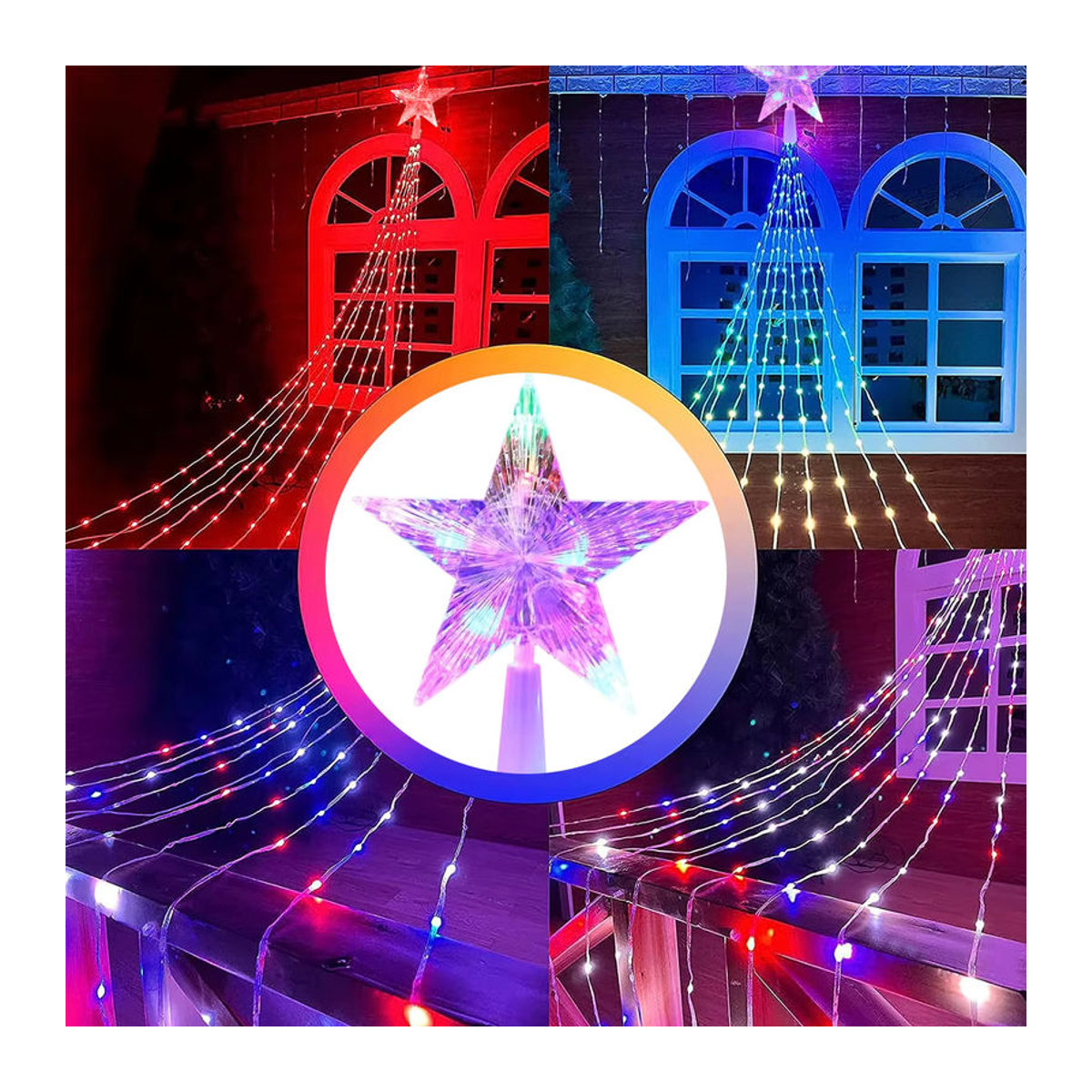 OSIDEN Solar LED Pentagramm Lichterkette für Outdoor und Weihnachten mit 8 Modi, Wasserdicht, 2 m und 3 m - Bild 5