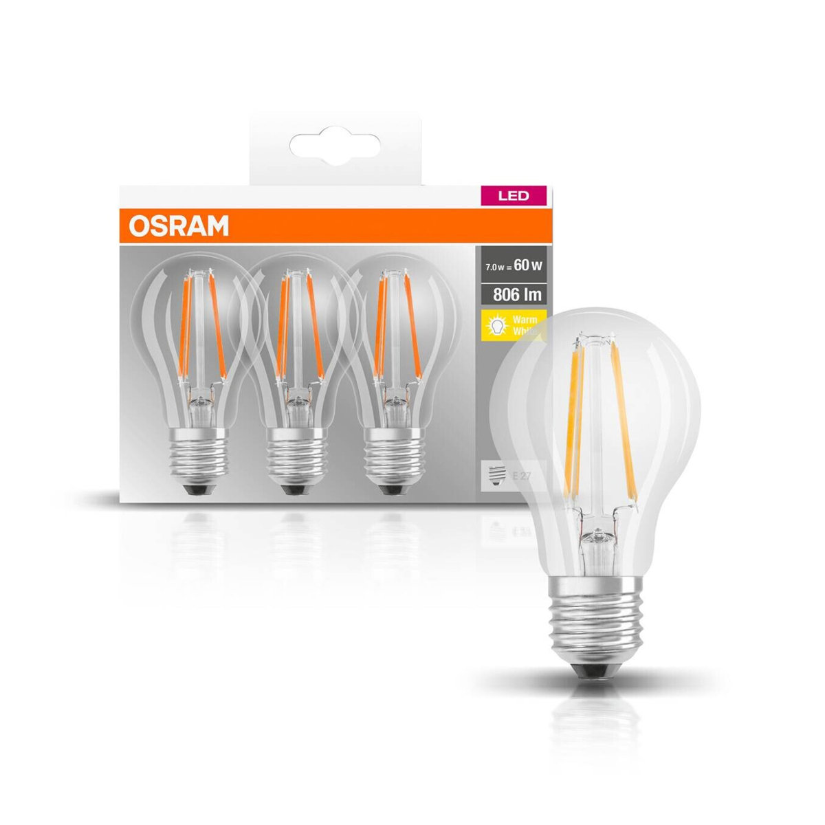 Osram LED-Leuchtmittel Base E27 Warmweiß 7 W Glas Retro Klassisch - Bild 2