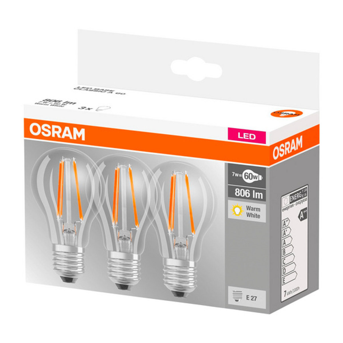 Osram LED-Leuchtmittel Base E27 Warmweiß 7 W Glas Retro Klassisch - Bild 3