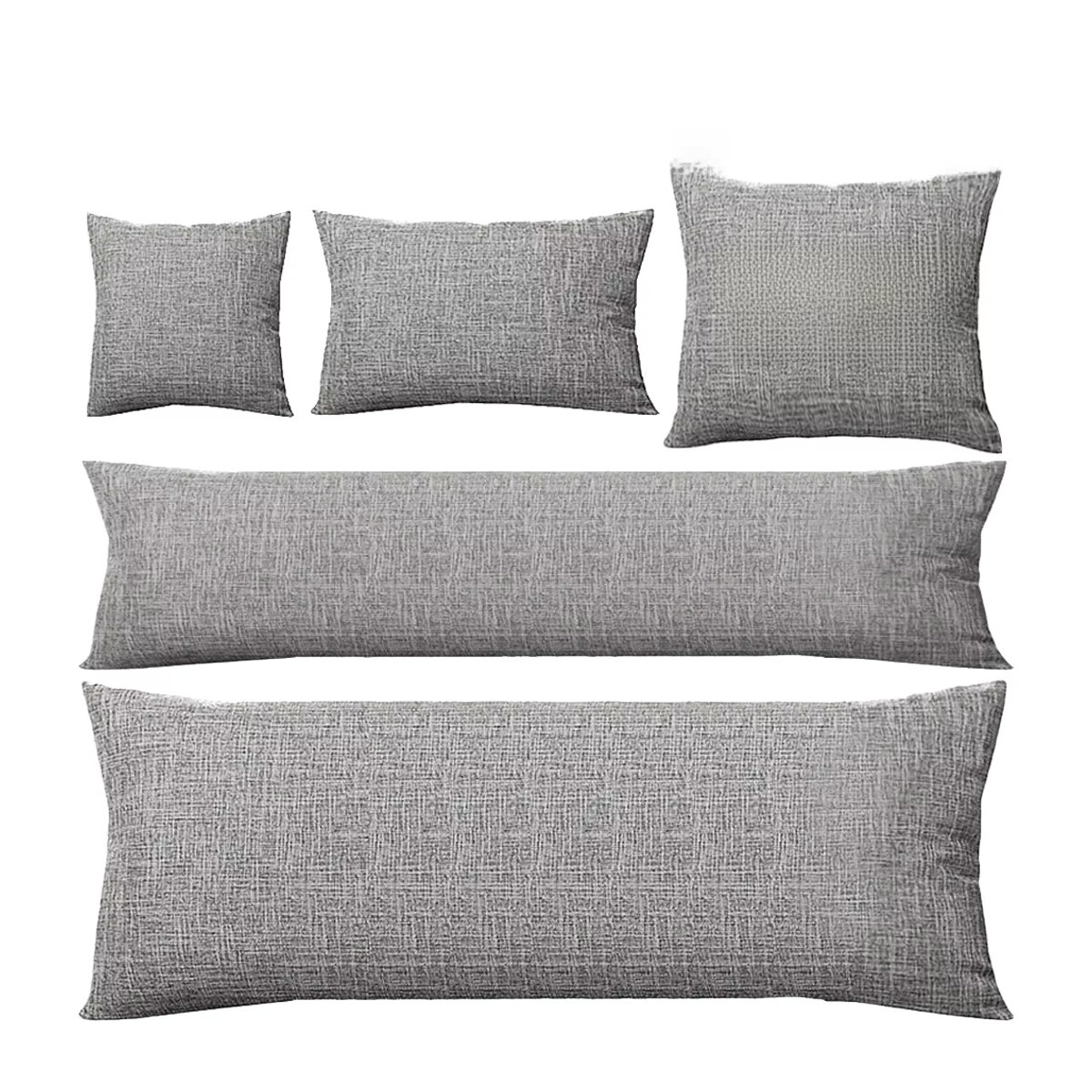 OTAUTAU Baumwoll-Leinen-Kissenbezug in Grau für Sofa, Bett oder Couch - Bild 7