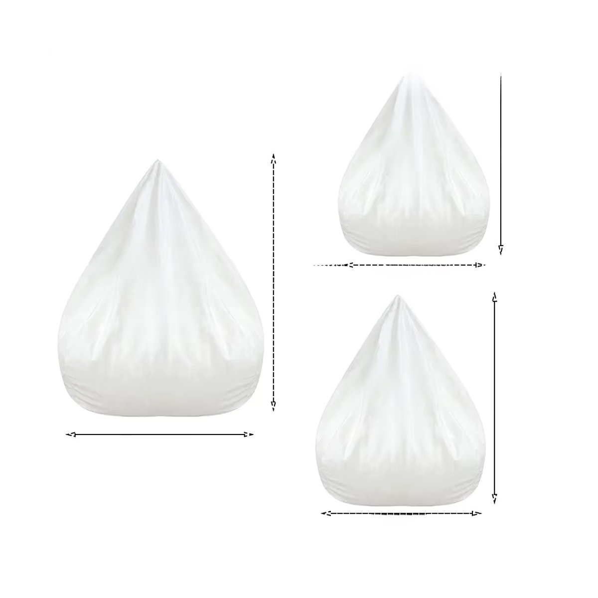 OTAUTAU Ersatzbezug für Sitzsack und Pouf, waschbarer Lazy Sofa Innenfutter ohne Füllung, Farbe: Weiß - Bild 4