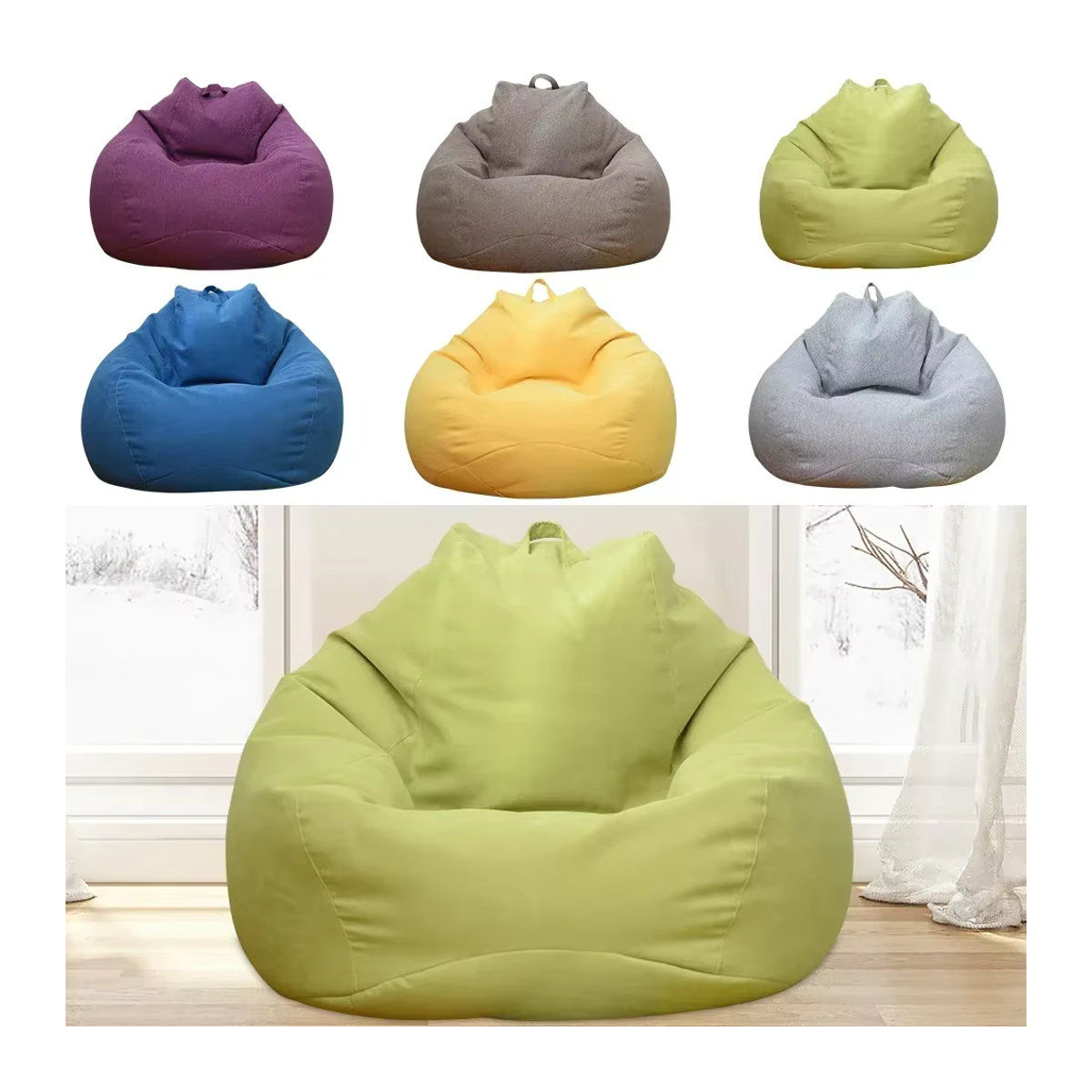 OTAUTAU Großer Sitzsack-Sofabezug ohne Füllung in Mehrfarbig als Ersatz-Innenfutter - Bild 3