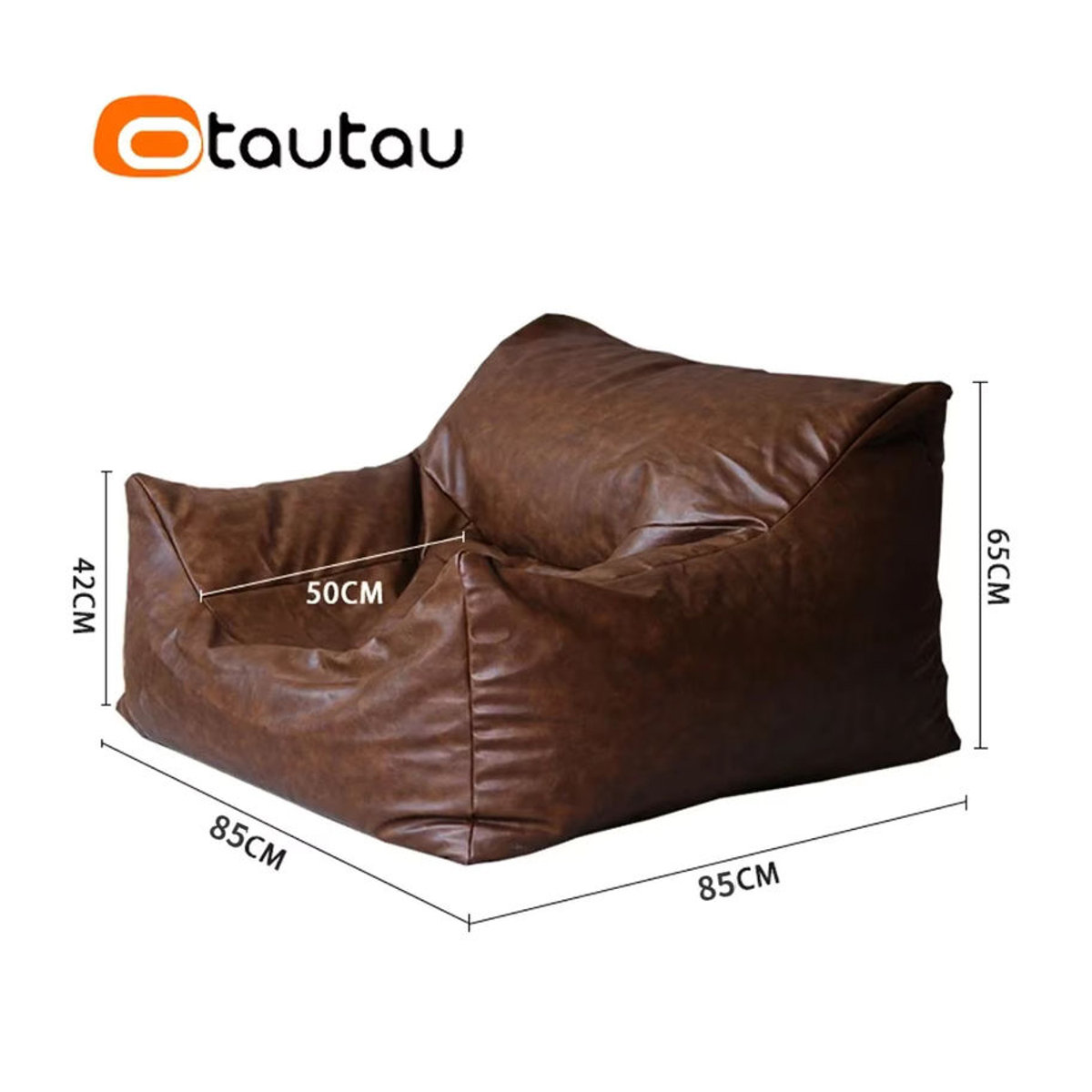 Otautau King Size Polsterhocker aus Kunstleder in Braun ohne Füllung - Bild 5