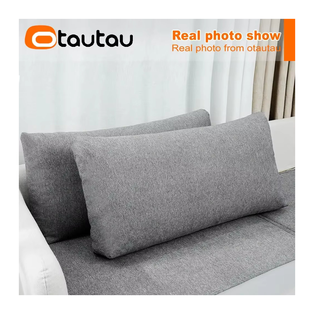 Otautau Kissenbezug aus Baumwolle und Leinen für Schlafsofa, Kopfteil oder Couch Rückenlehne und lange Körperkissen - Bild 2
