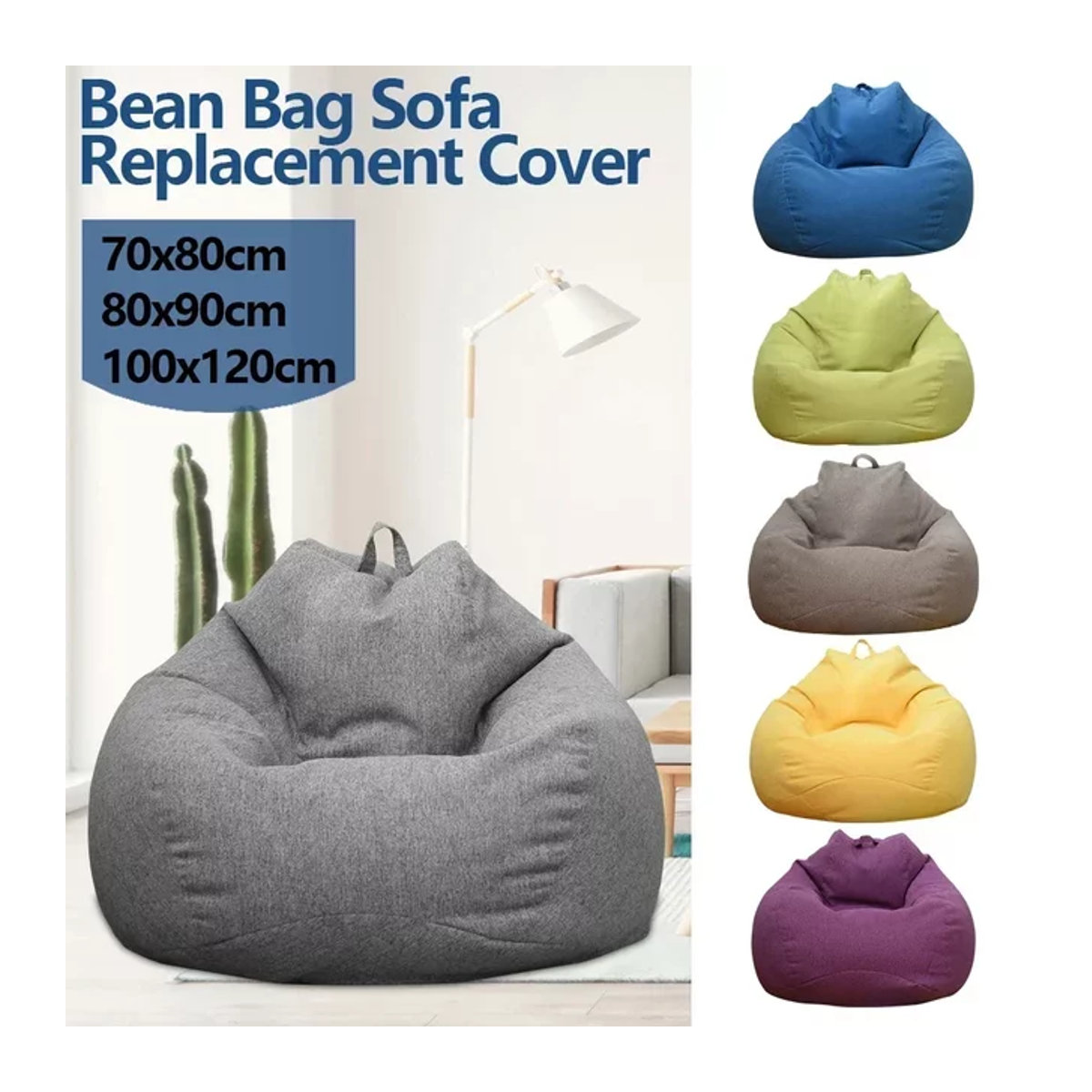 OTAUTAU Lazy Sofa Bezug, großer Sitzsackbezug für Erwachsene in Grau oder Mehrfarbig, ideal für Couch, Wohnzimmer und Tatami-Liege (ohne Füllstoff) - Bild 1