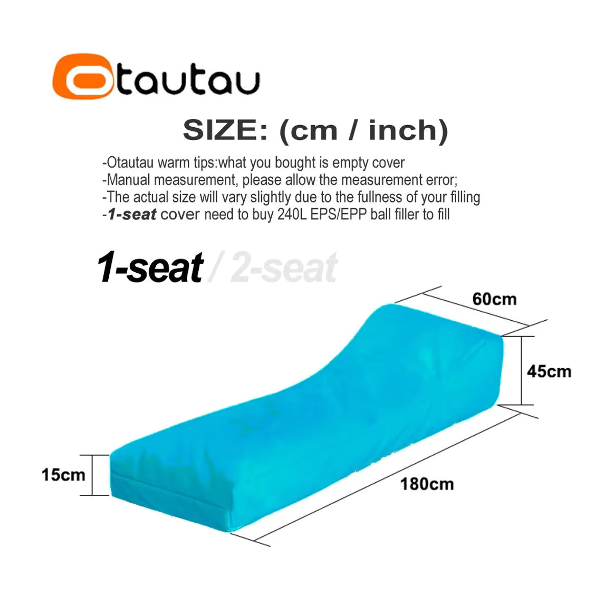 Otautau Outdoor Chaiselongue Hocker Abdeckung wasserdicht für Garten und Schwimmbad in Anthrazit oder Blau - Bild 2