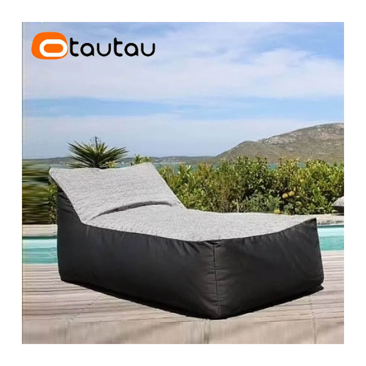 OTAUTAU Outdoor Sitzsack Liege Abdeckung aus Oxford für Pool und Schwimmkörper, Grau, Modell SF502 - Bild 2