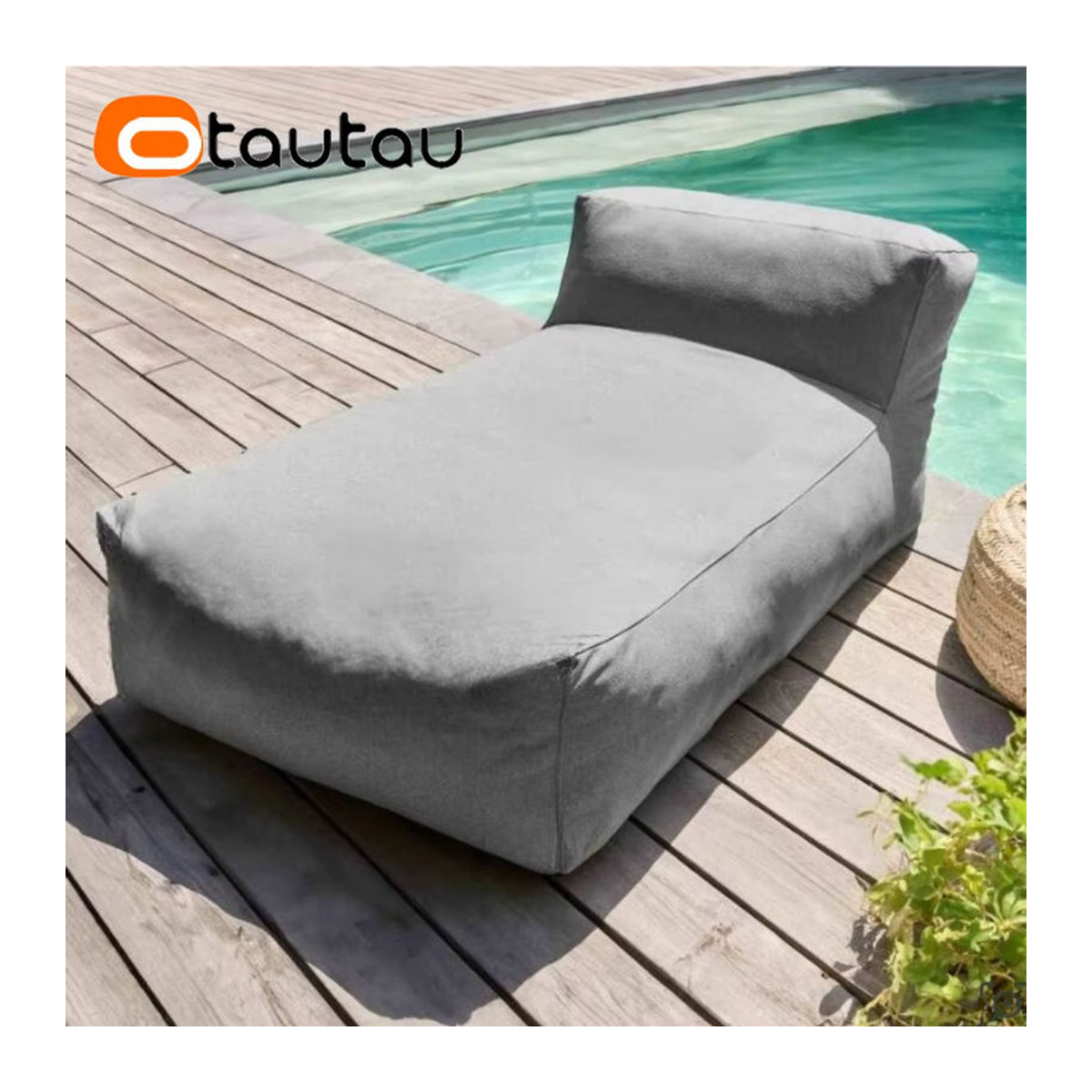 OTAUTAU Outdoor Sitzsack Liege Abdeckung für Pool Strand und Sofa Modell SF405 in Beige und Grau - Bild 2