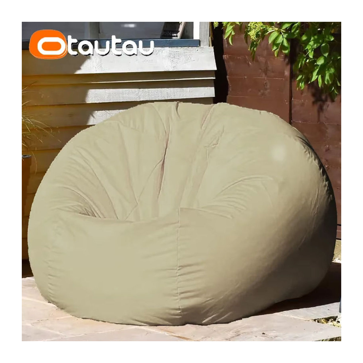 Otautau Riesen Outdoor Sitzsack Hocker Abdeckung ohne Füllung in Orange oder Beige, wasserdichte Liege für Garten, Strand und Pool - Bild 5