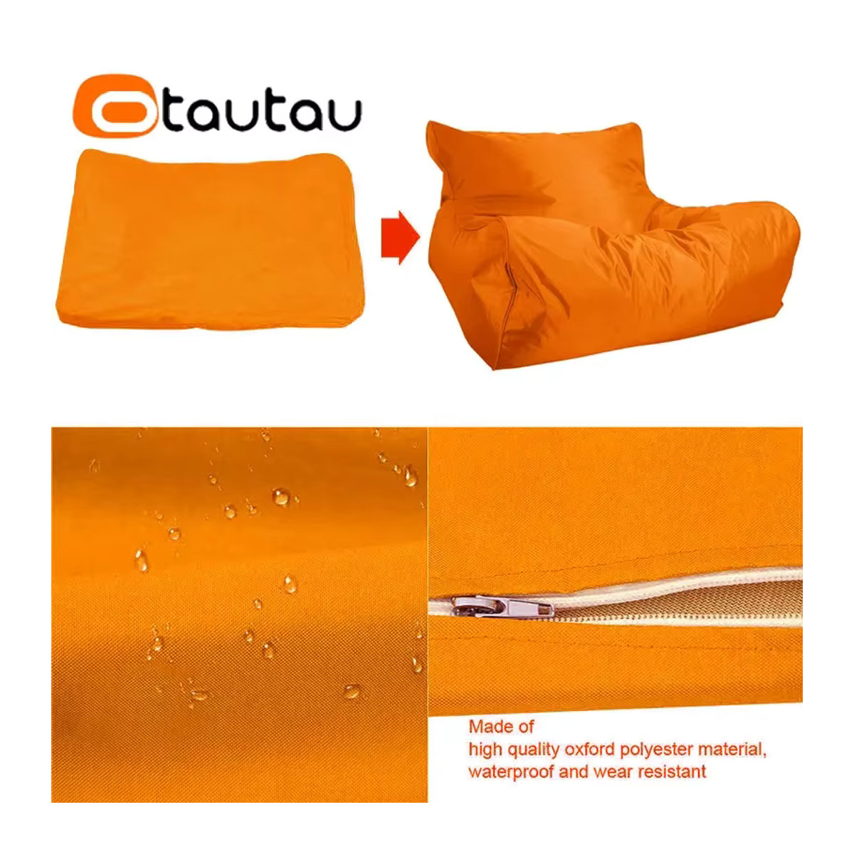 Otautau Schwimmende Sitzsack Liege aus Polyester für den Pool in Grün oder Orange - Bild 2