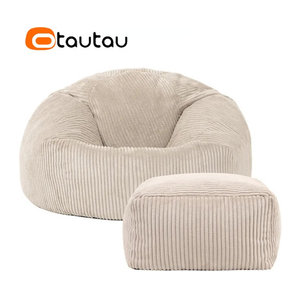 OTAUTAU Sitzsack Bezug aus Flanell und Samt für Boden-Sitzsack, Pouf oder Ottomane, Modell DD025