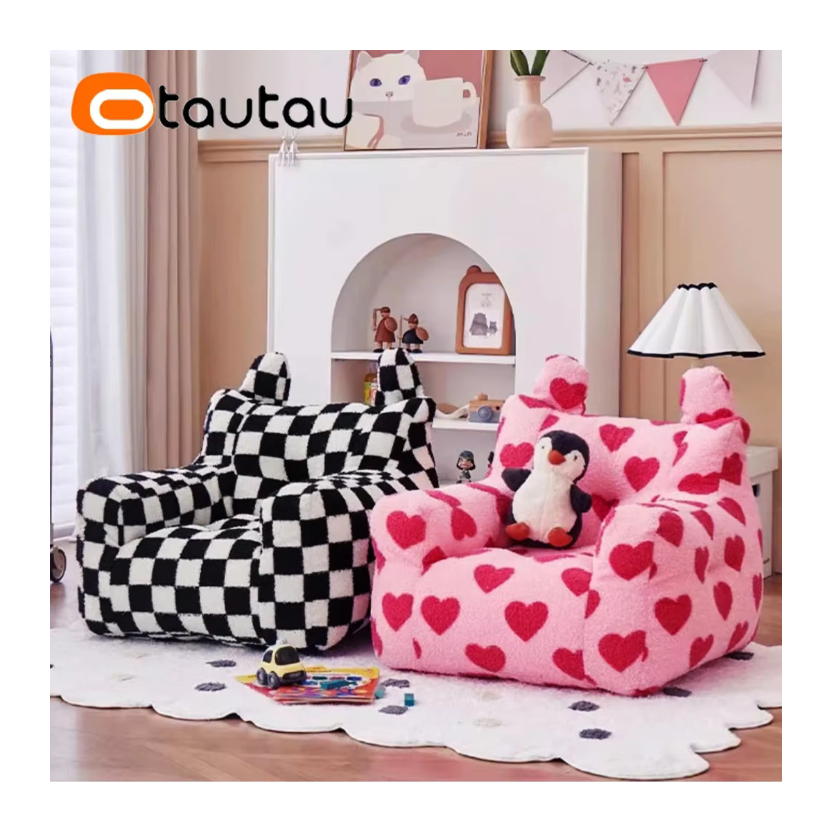 Otautau Sitzsack Bezug aus Fleece für Kinder von 3 bis 8 Jahren in Schwarz oder Rosa ohne Füllung - Bild 2