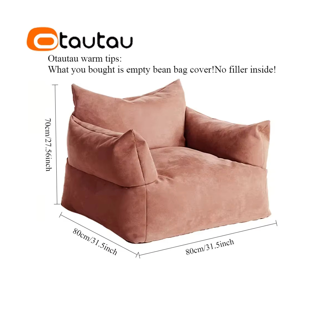 Otautau Sitzsack Bezug aus wasserdichtem Wildleder für Garten und Outdoor in Grün oder Braun ohne Füllung - Bild 4