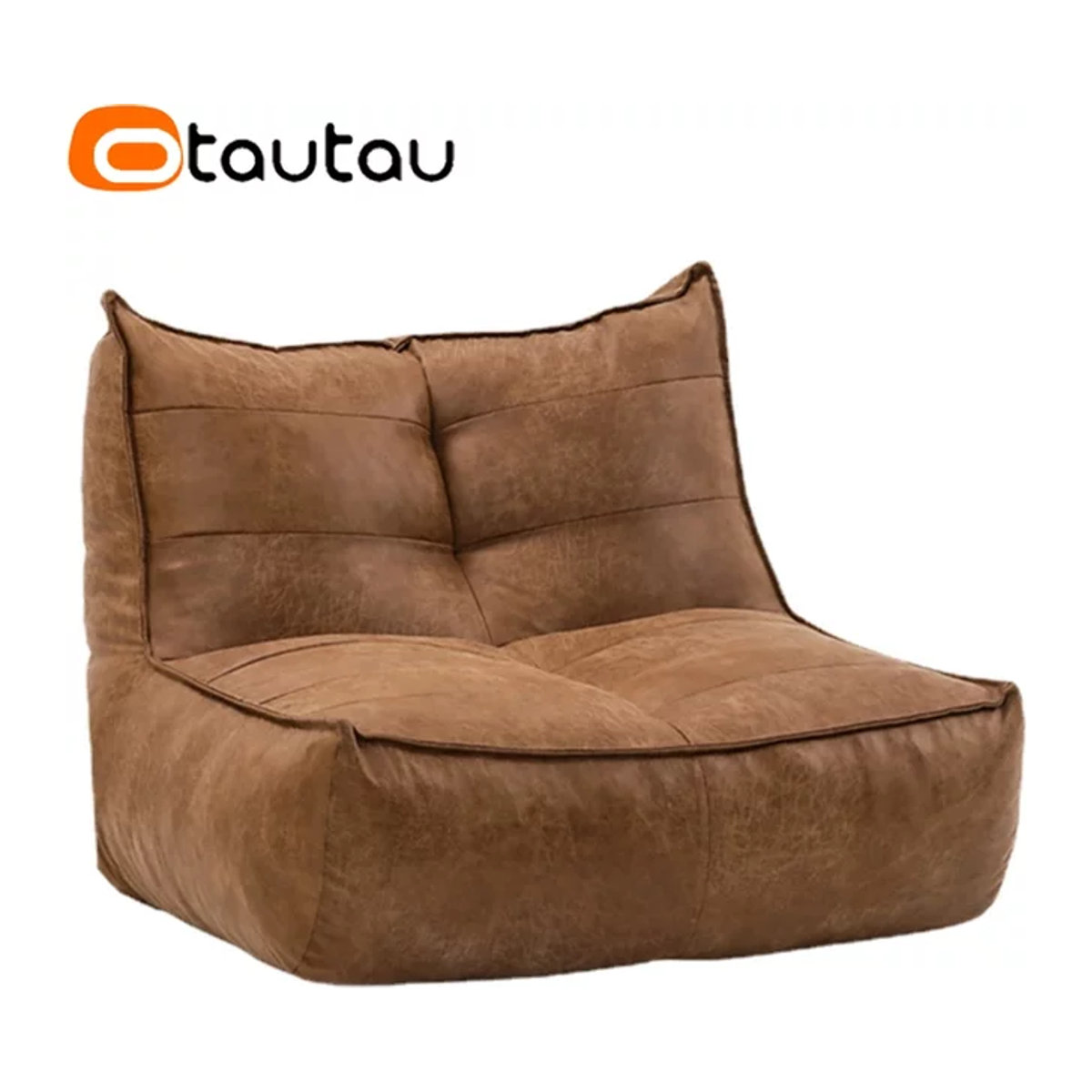 OTAUTAU Sitzsackbezug aus Kunst-Wildleder im Retro-Stil, Braun, ohne Füllung - Bild 1
