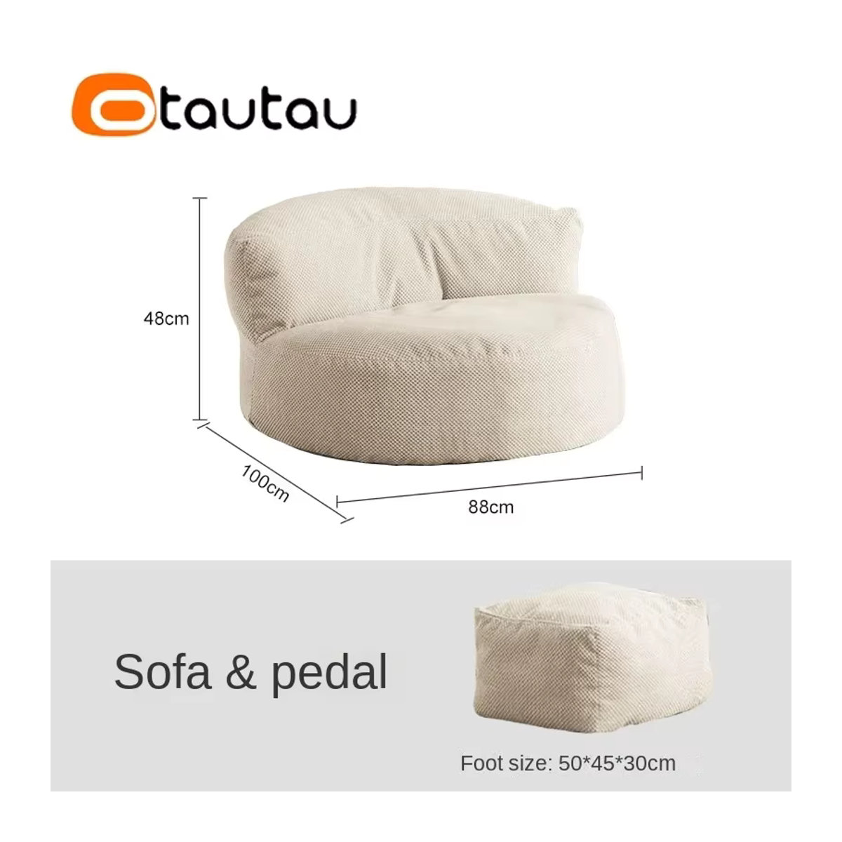 OTAUTAU Sitzsackbezug SF145 Bean Bag in Beige - Bild 3