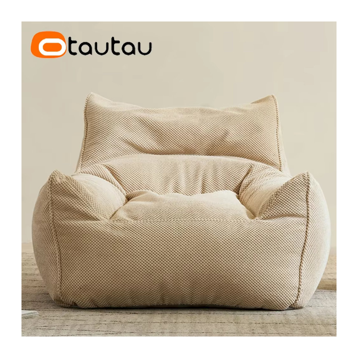 Otautau Waffel Sitzsack Bezug für Boden- und Eckensitzsessel in Grau und Beige - Bild 2
