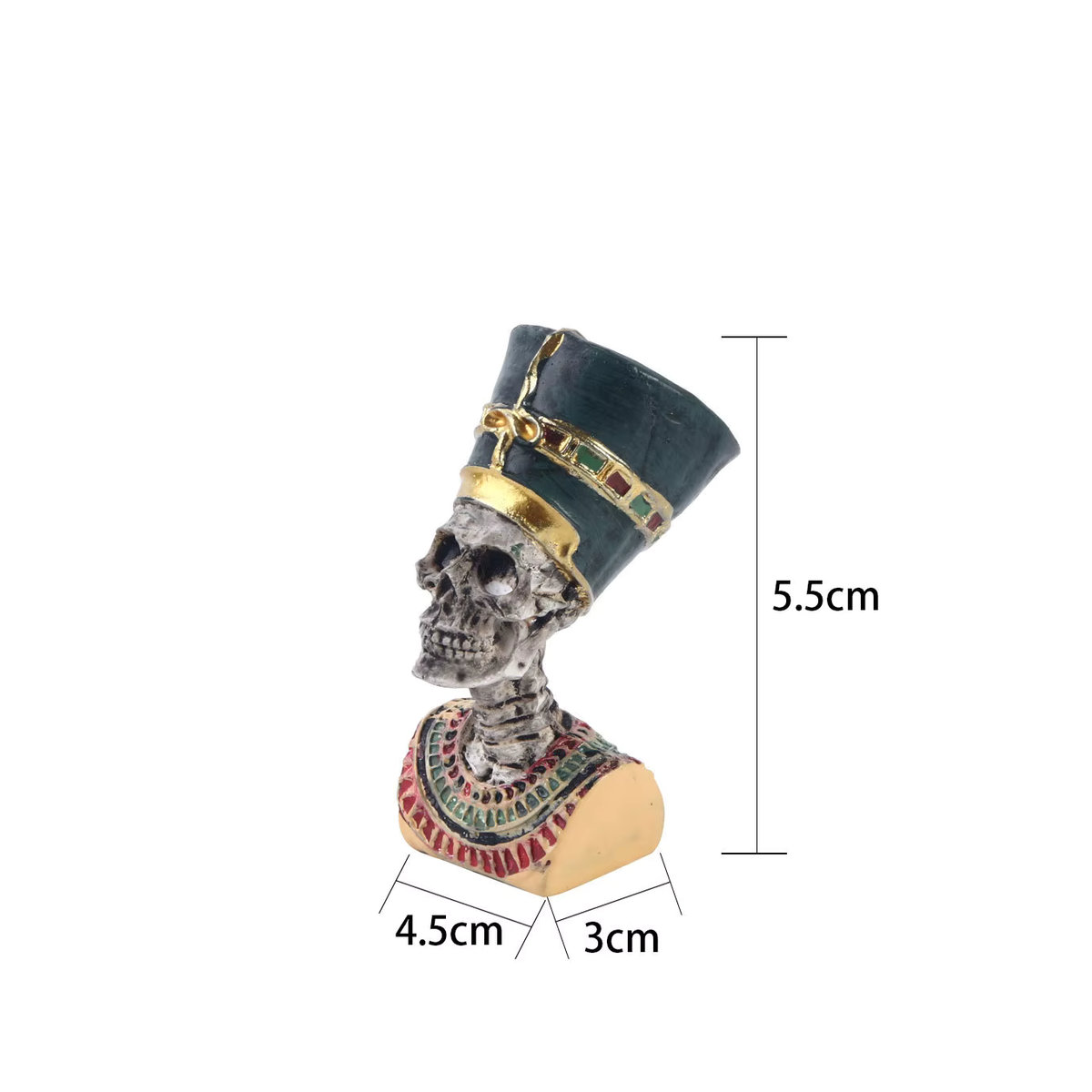 Otmagelu Ägypten Pharao Kleopatra Mumie Skulptur aus Kunstharz in Grau und Mehrfarbig als dekorative Statue für dein Zuhause oder Büro - Bild 2