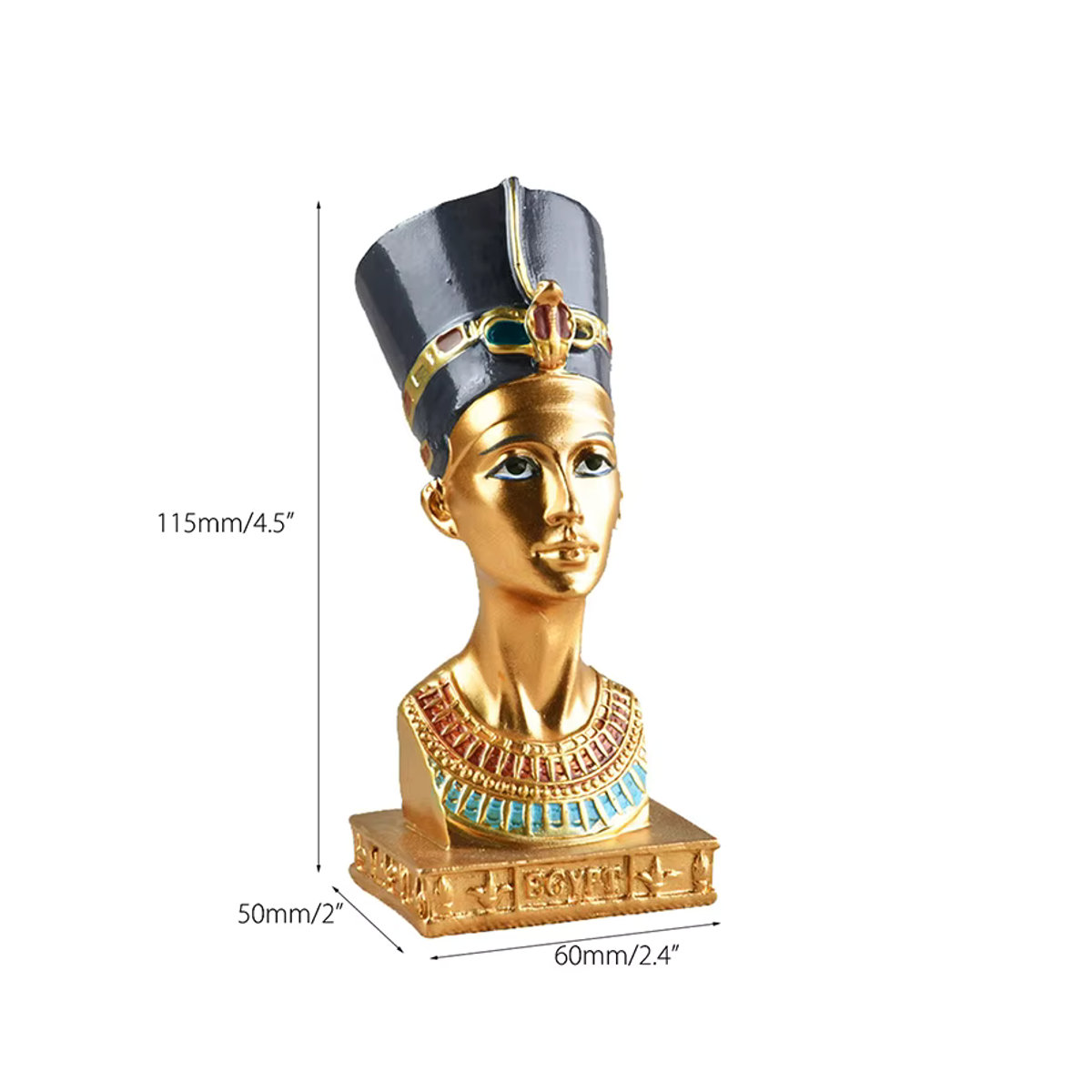 Otmagelu Ägyptische Pharao Königin Skulptur aus Kunstharz in Grau und Gold, Deko-Figur für dein Zuhause - Bild 2