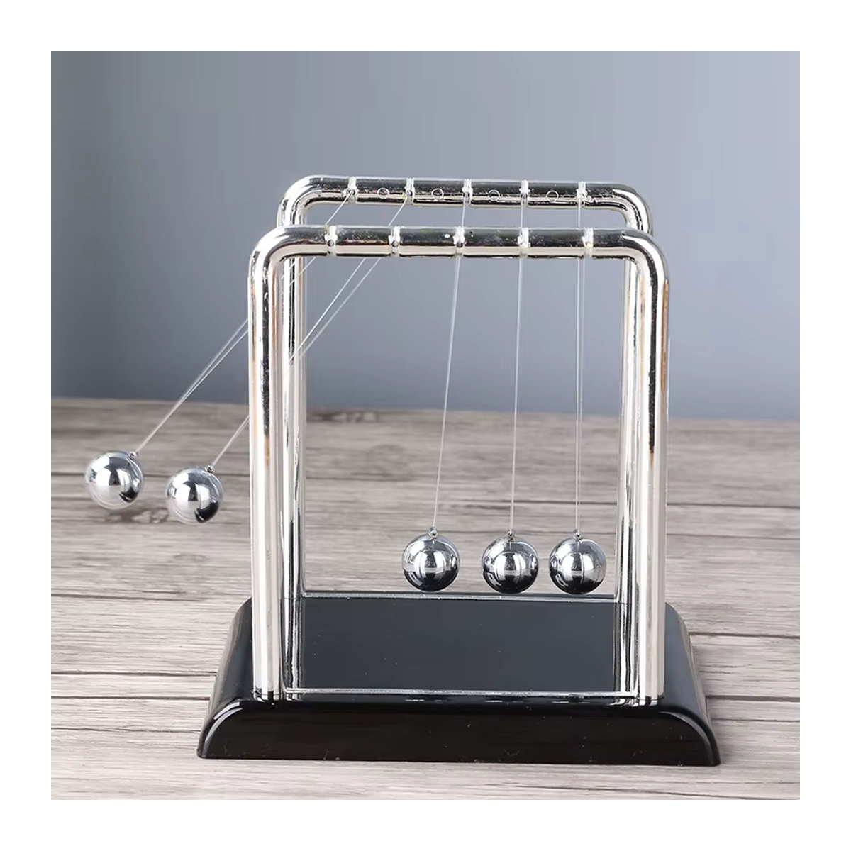 Otmagelu Mini Newton Pendel aus Metall in Silber zur Dekoration und als Physik-Experiment für Kinder - Bild 6