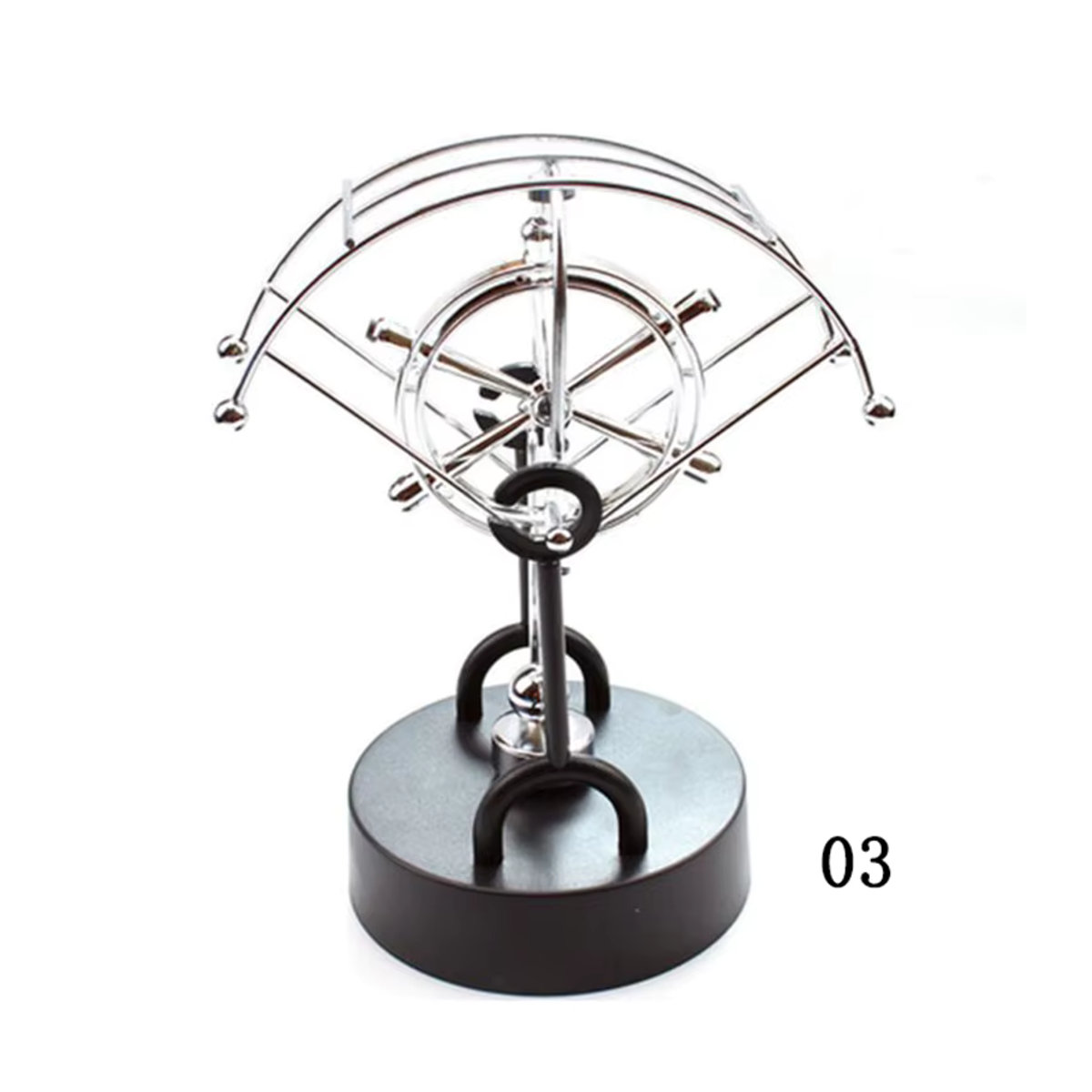 Otmagelu Newton Pendel aus Metall in Silber als Physik-Deko und Lernornament für Kinder und Erwachsene - Bild 5