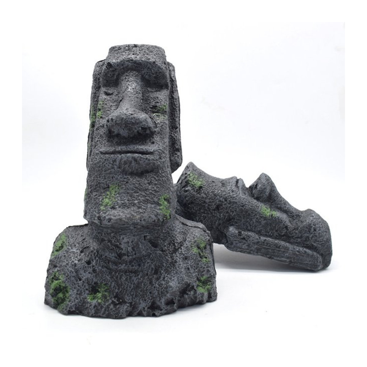 Otmagelu Oster Insel Stein Statue aus Kunstharz in Grau für Aquarium, Terrarium und Reptilienbecken, B/T/H: 12,9 x 5,5 x 5,5 cm - Bild 1