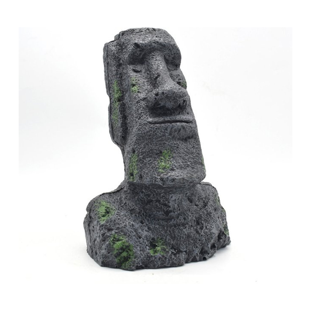 Otmagelu Stein Insel Statue in Grau als Aquarium und Terrarium Dekoration aus Kunstharz, B/T/H: 12,9 x 5,5 x 5,5 cm - Bild 1