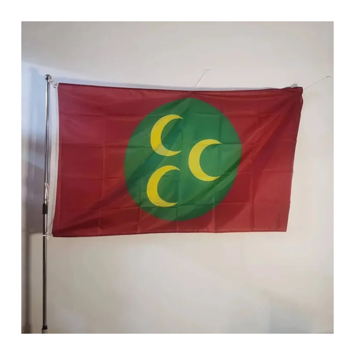Ottomane Empire-Flagge (1517-1793) als Outdoor-Banner mit Mond-Motiv in Rot, Rechteckig, B: 150 cm, H: 90 cm - Bild 1