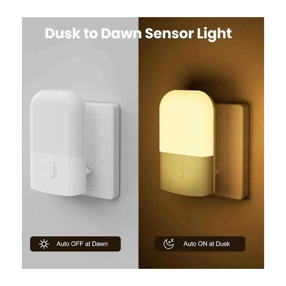 Ouelico Dämmerungssensor Nachtlicht mit 3 Helligkeitsstufen, dimmbare Nachttischlampe für dein Schlafzimmer, minimalistisches Design - Bild 1