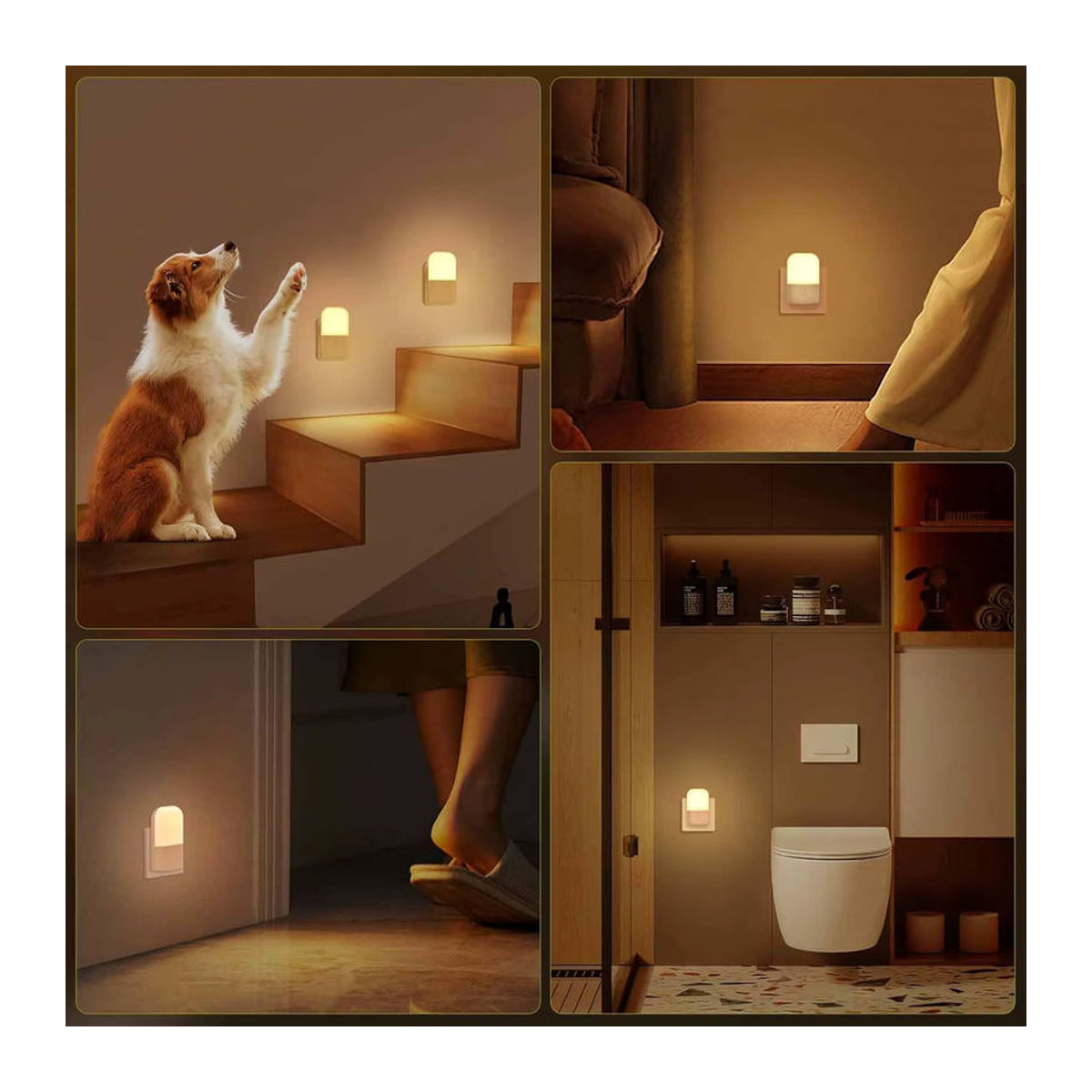 Ouelico Dämmerungssensor Nachtlicht mit 3 Helligkeitsstufen, dimmbare Nachttischlampe für dein Schlafzimmer, minimalistisches Design - Bild 5