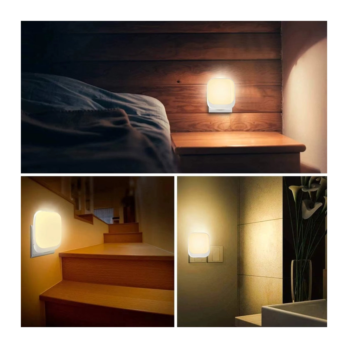 Ouelico LED-Nachtlicht mit Dämmerungssensor und einstellbarer Helligkeit, Warmweiß, Weiß - Bild 6
